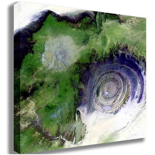 Richat Structure Satellite Image Canvas Printed