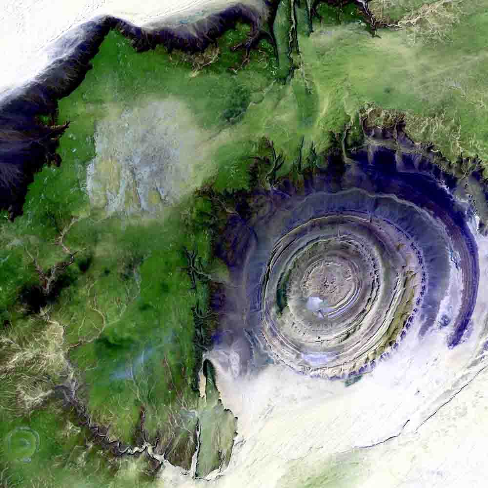 Richat Structure Satellite Image Wall Decal Printed