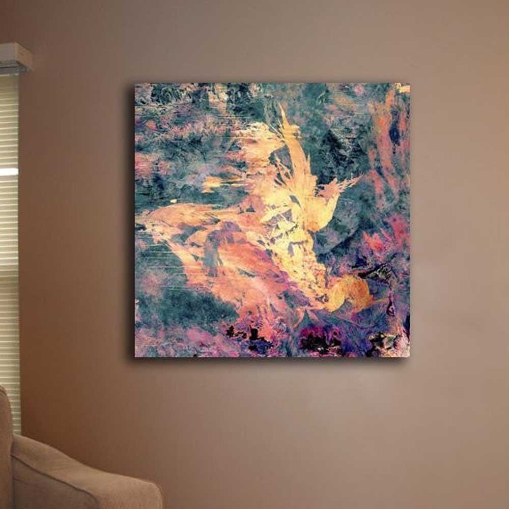 Great Scar Desert Satellite Image Canvas Print Installed