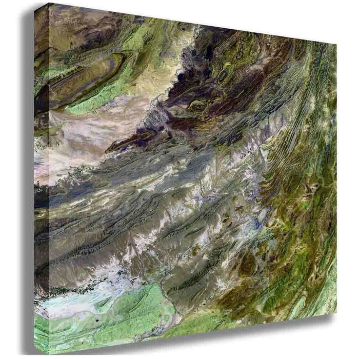 Sulaiman Mountains Satellite Image Canvas Printed