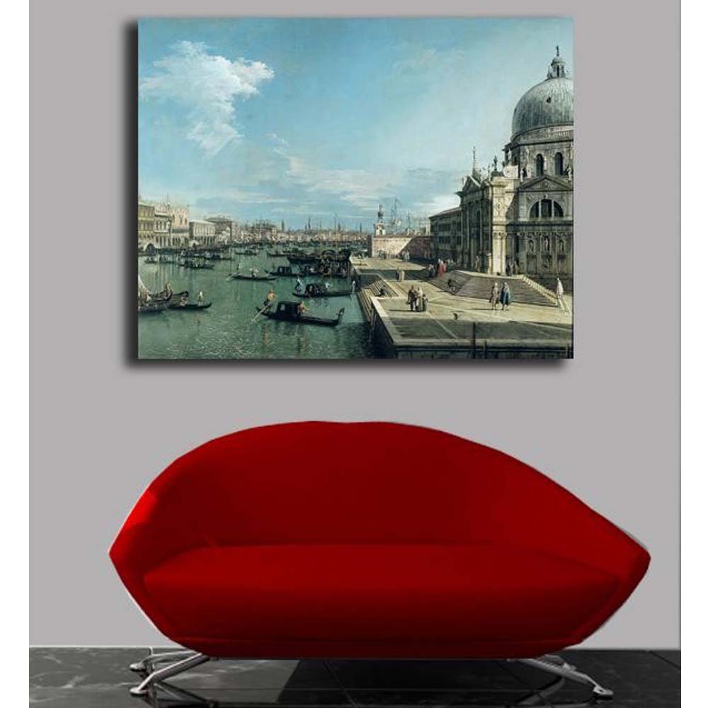 Entrance to the Grand Canal and the Church of Santa Maria della Salute Canvas Print Installed