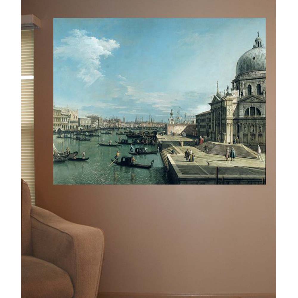 Entrance to the Grand Canal and the Church of Santa Maria della Salute Gloss Poster Installed