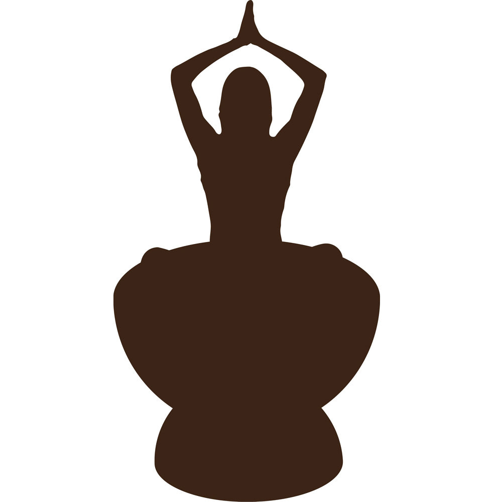 Yoga Female Brown Silhouette Printed | Wallhogs