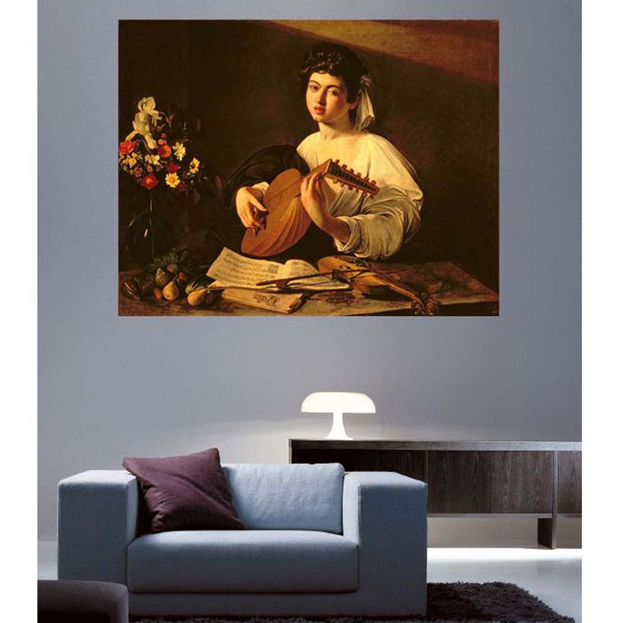 The Lute Player Wall Decal Installed | Wallhogs