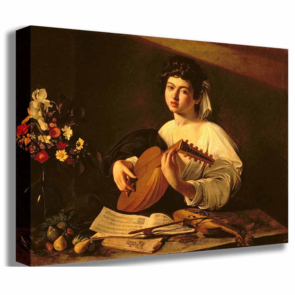 The Lute Player Canvas Printed | Wallhogs