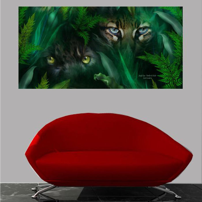 Jungle Eyes Panther & Ocelot Gloss Poster Installed