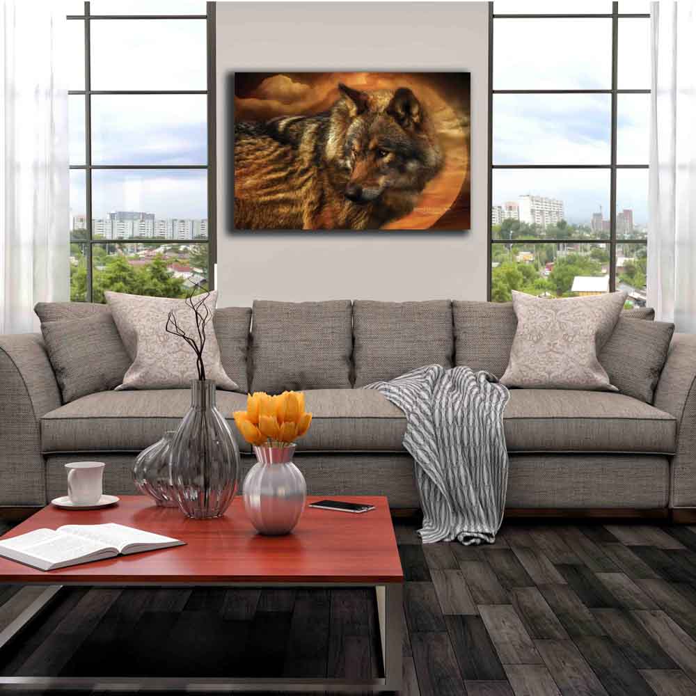 Spirit Of The Golden Moon Fine Art Canvas Print Installed