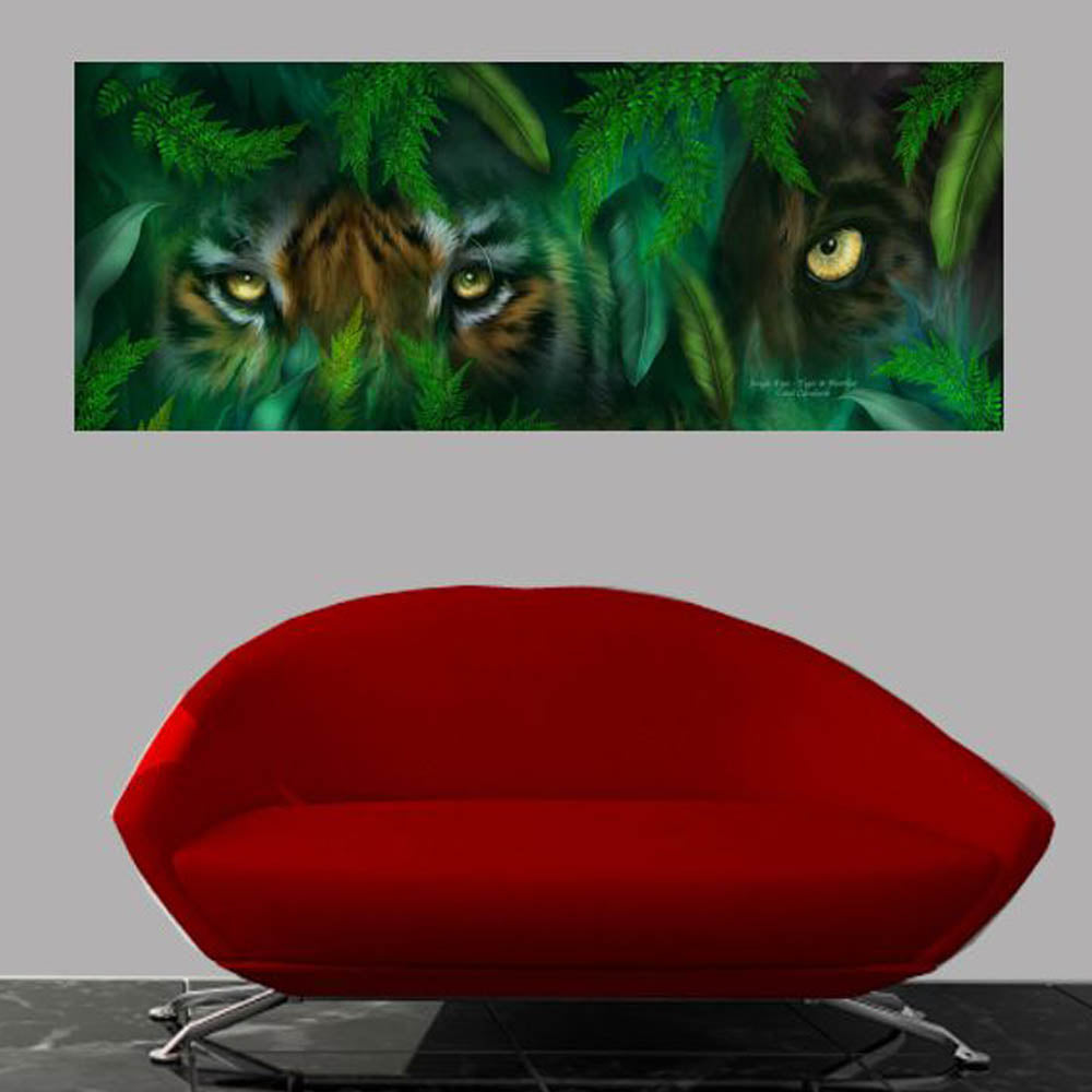 Jungle Eyes Tiger & Panther Gloss Poster Installed