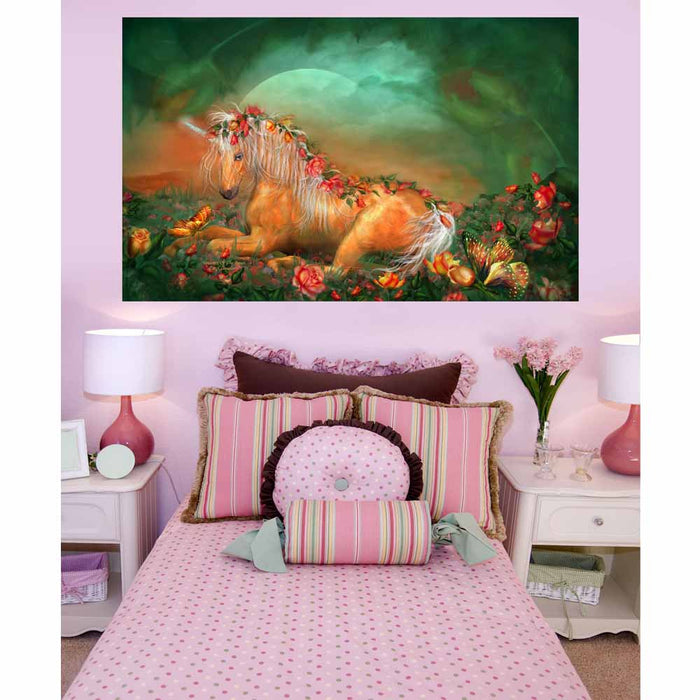 Unicorn Of The Roses Wall Decal Installed | Wallhogs