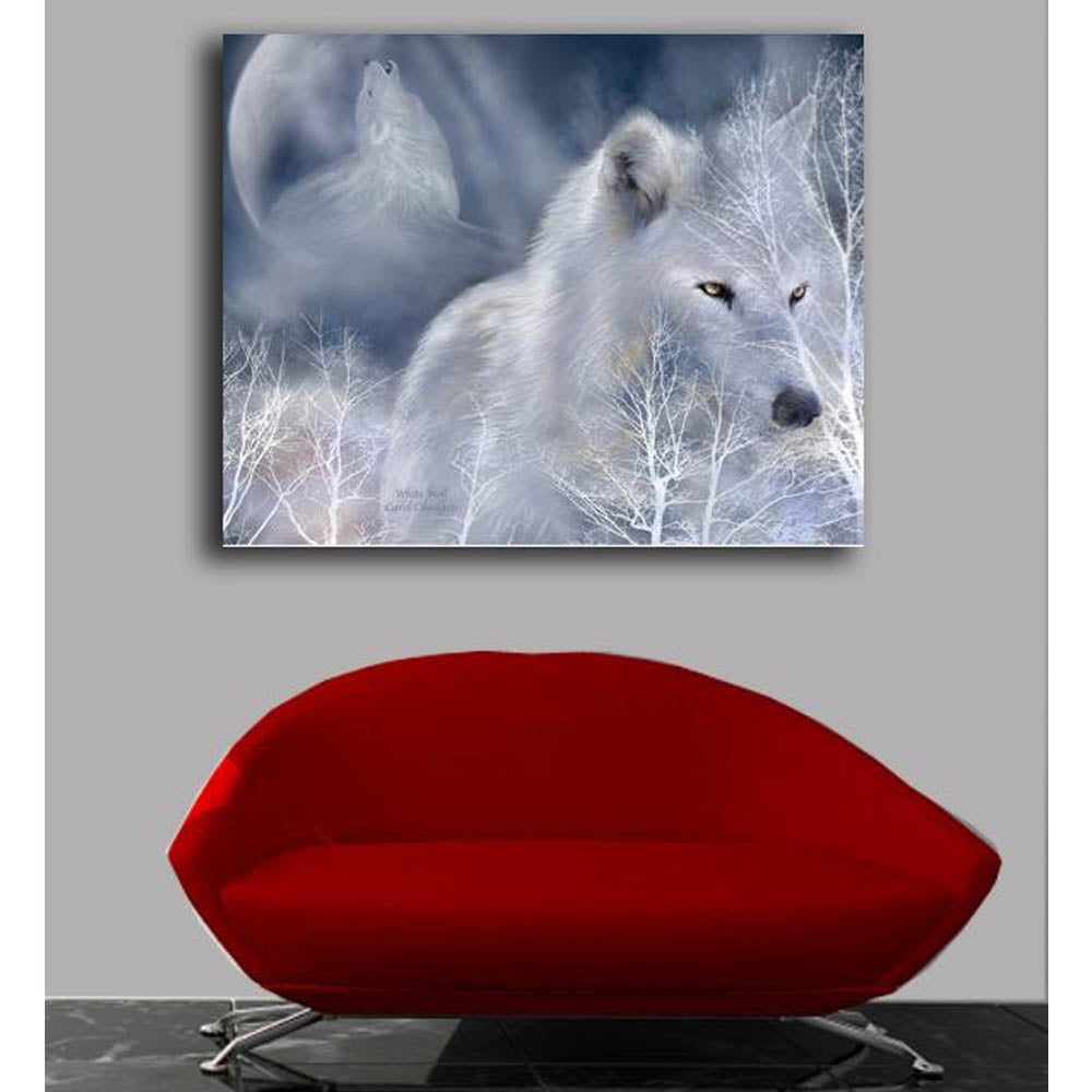 White Wolf Fine Art Canvas Print Installed | Wallhogs