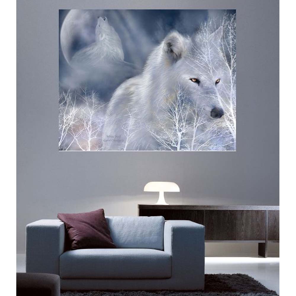 White Wolf Gloss Poster Installed | Wallhogs