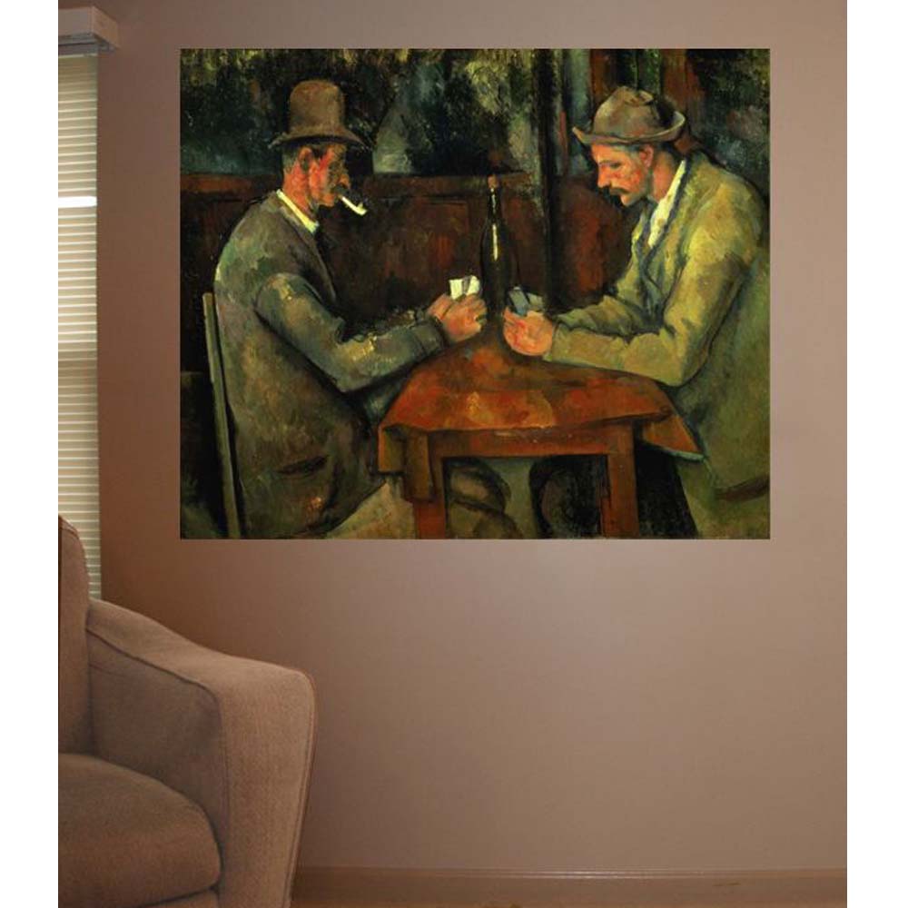 The Card Players Wall Decal Installed | Wallhogs