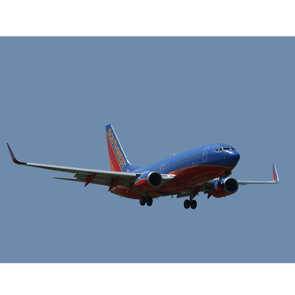 Southwest 737 On Approach in Blue Sky Wall Decal Printed