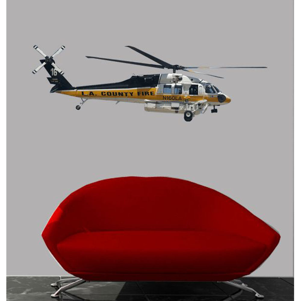 LACoFD Rescue Copter Wall Decal Installed | Wallhogs