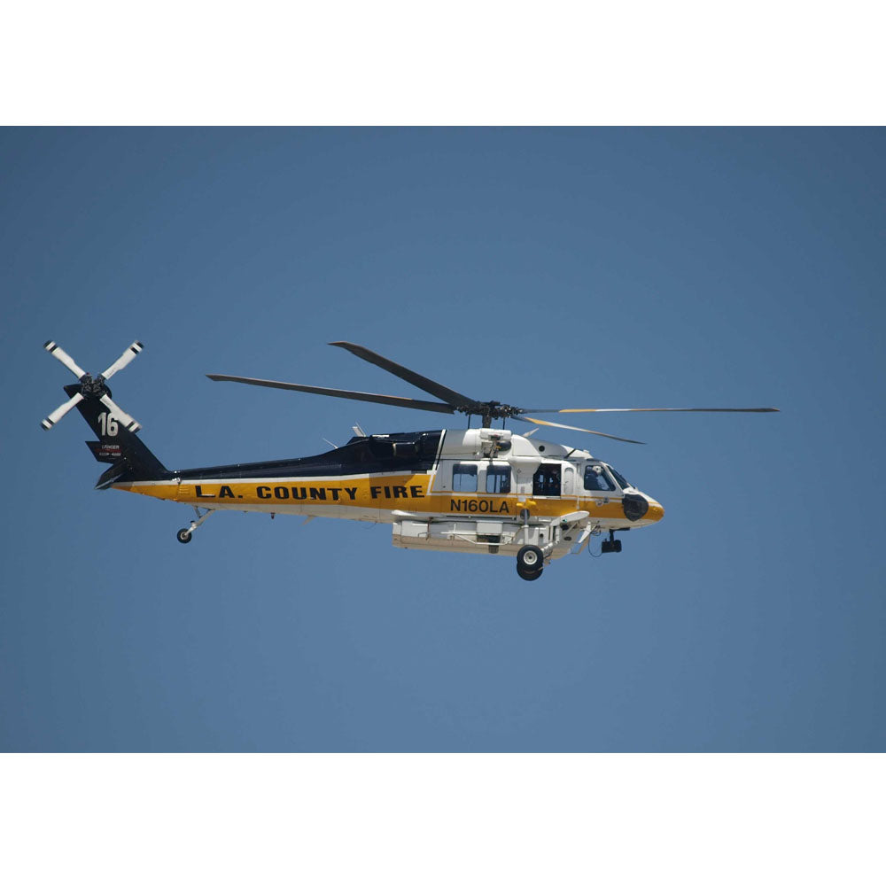 LACoFD Rescue Copter in Blue Sky Gloss Poster Printed