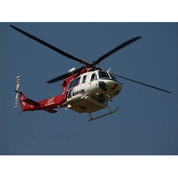 LAFD Fire in Blue Sky Helicopter Wall Decal Printed