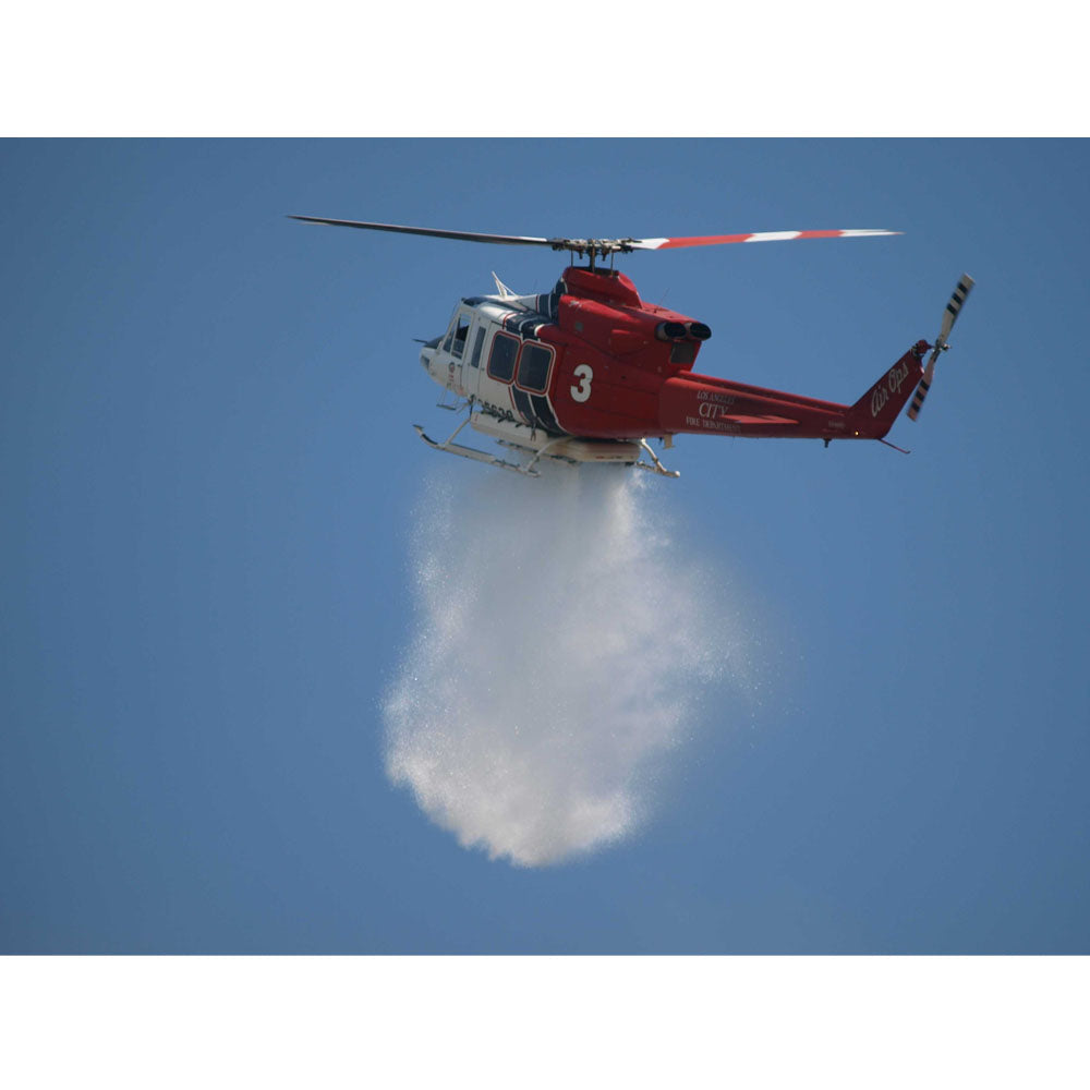LAFD Fire Water Drop Helicopter Gloss Poster Printed