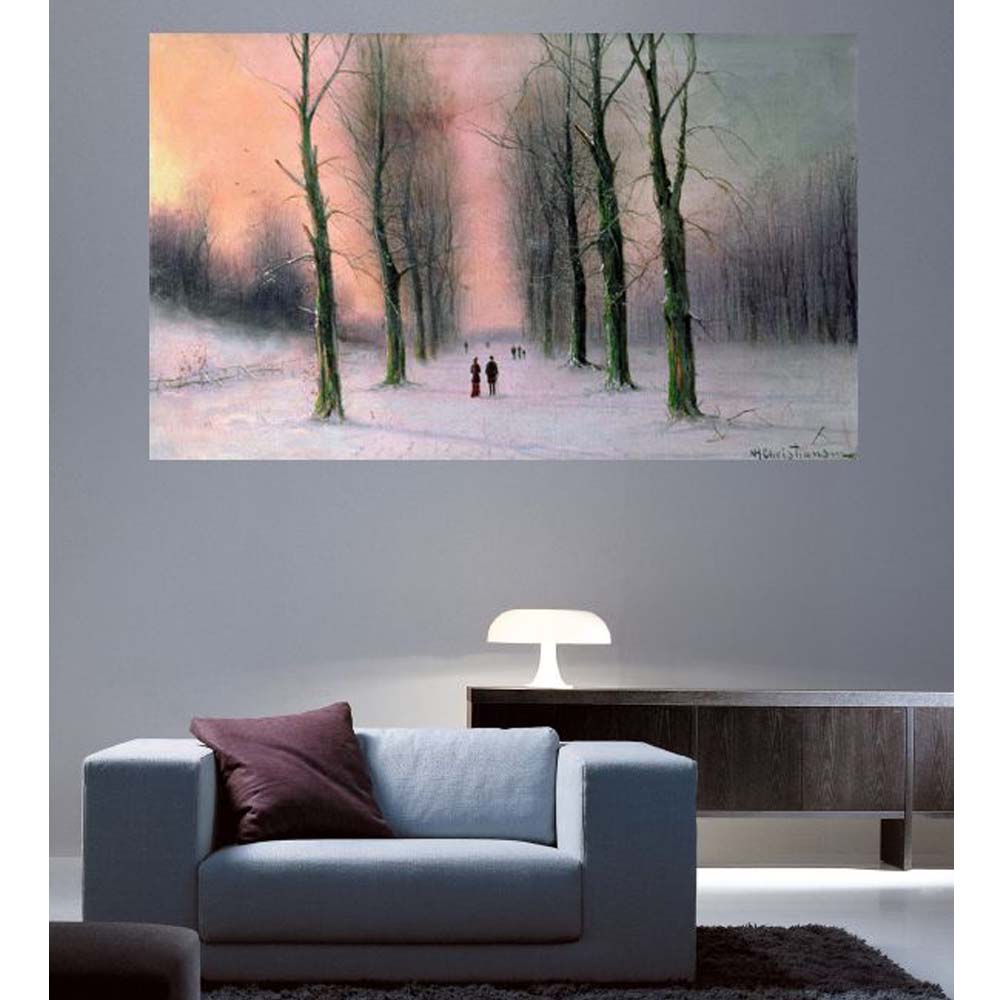 Snow Scene in Wanstead Park Gloss Poster Installed