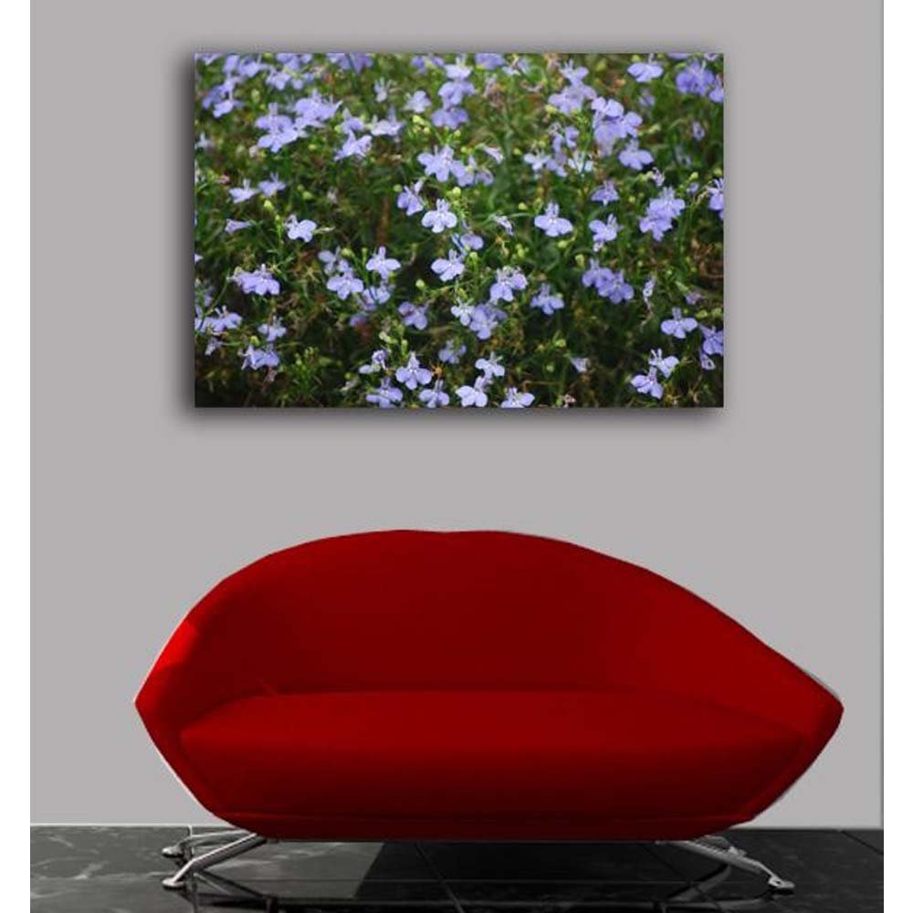 Purple Flowers Fine Art Canvas Print Installed | Wallhogs