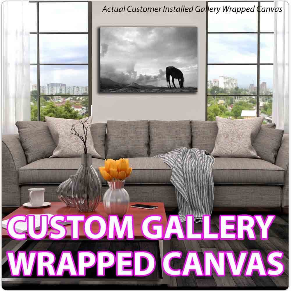 Your Photo on Custom Canvas Gallery Wrapped 8 x 10 Vertical Print Stretched  over Standard Wooden Frame