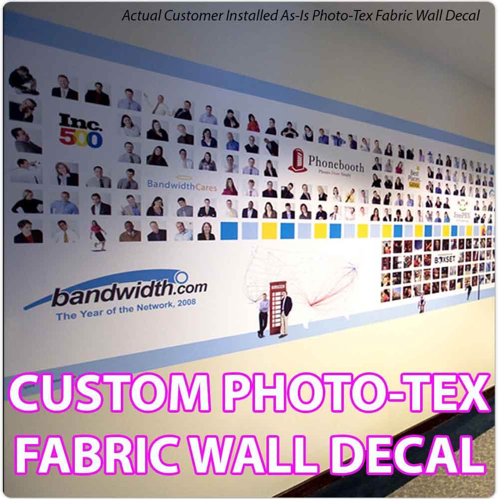 Custom Reusable Photo-Tex Wall Decal Product & Order Page