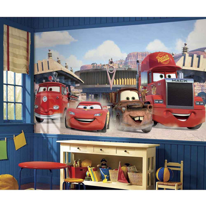 Disney Cars Friends to the Finish Wall Mural Installed