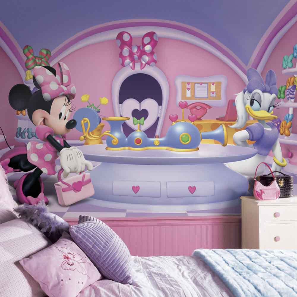 Minnie Fashionista Wall Mural Installed | Wallhogs