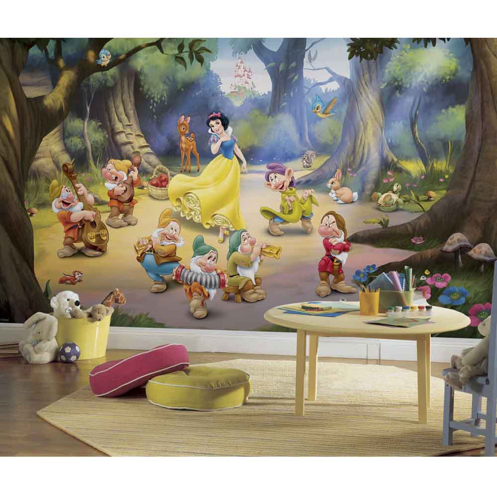 Snow White & the Seven Dwarfs Wall Mural Installed