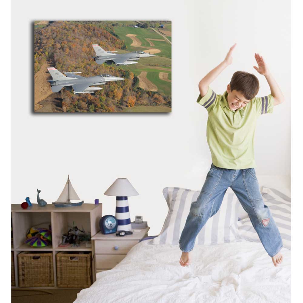 Fighting Falcons Fine Art Canvas Print Installed