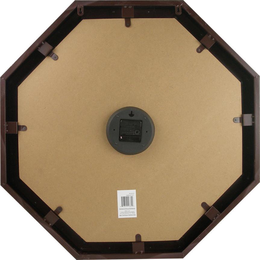 Octagon Gray Wall Clock w/Burlap Accent 27