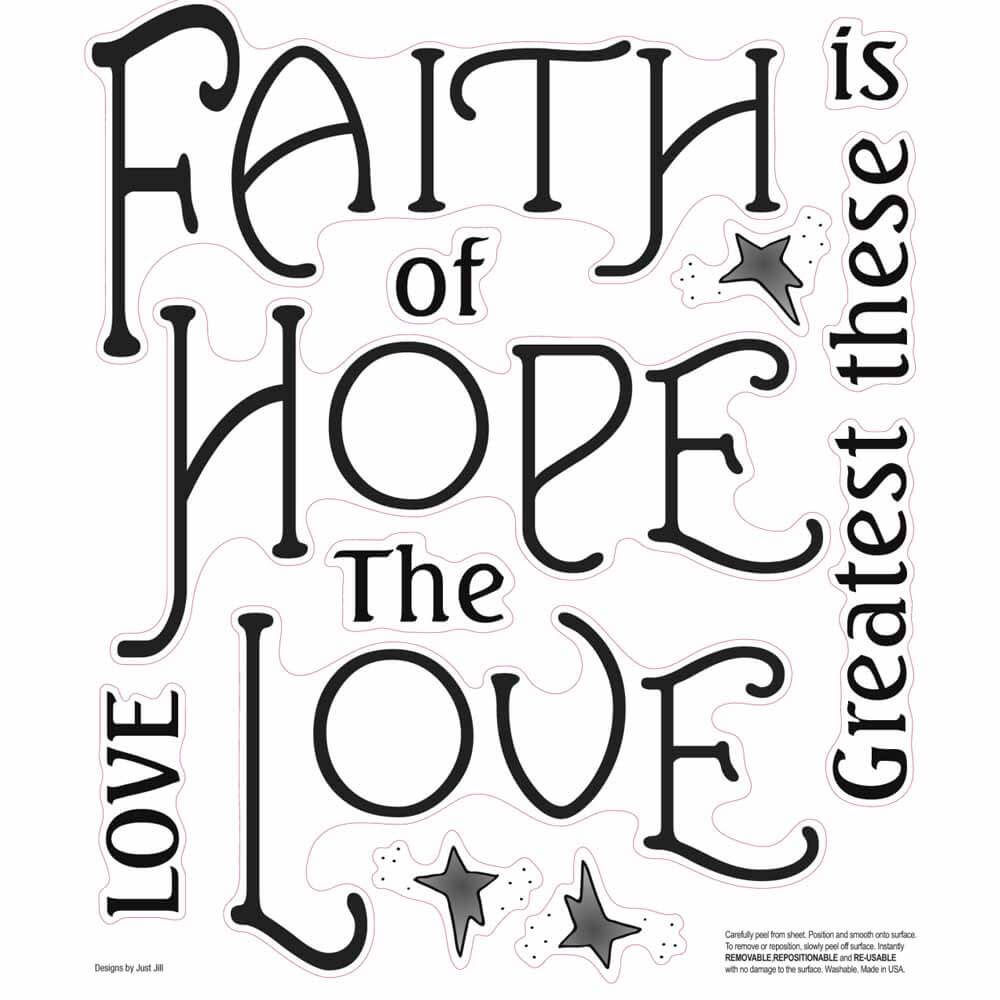 Faith, Hope & Love Decal Printed | Wallhogs