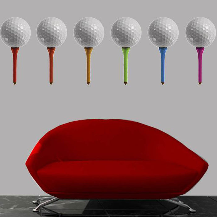 Golf Balls on Tees Wall Decal Installed | Wallhogs