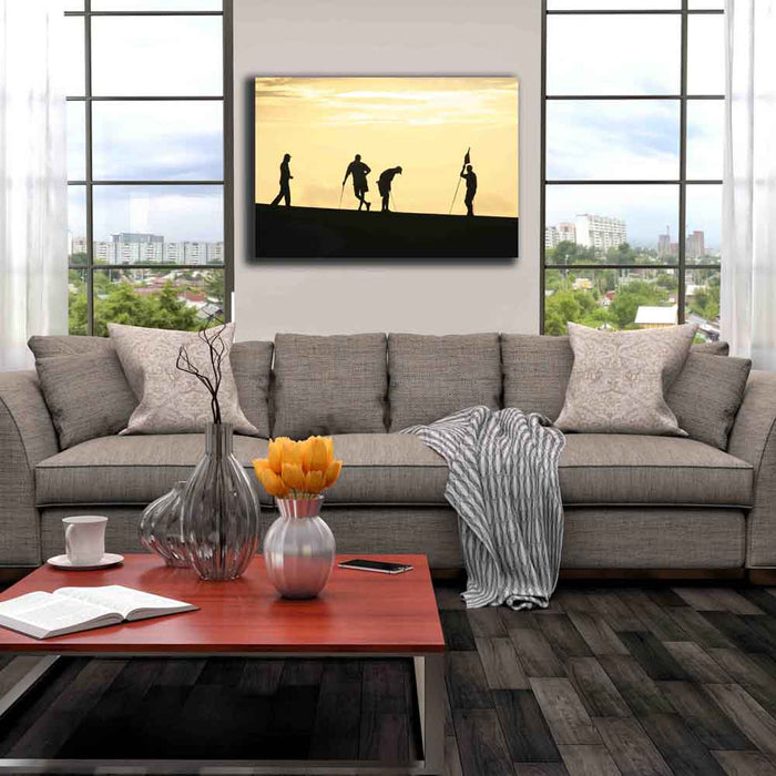 Golf Silhouettes Canvas Print Installed