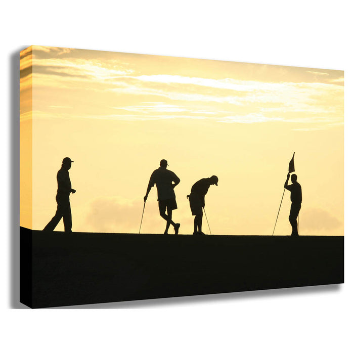 Golf Silhouettes Canvas Print Printed & Stretched