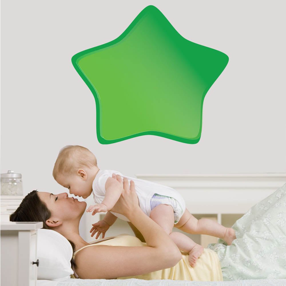 Green Soft Star Wall Decal Installed | Wallhogs