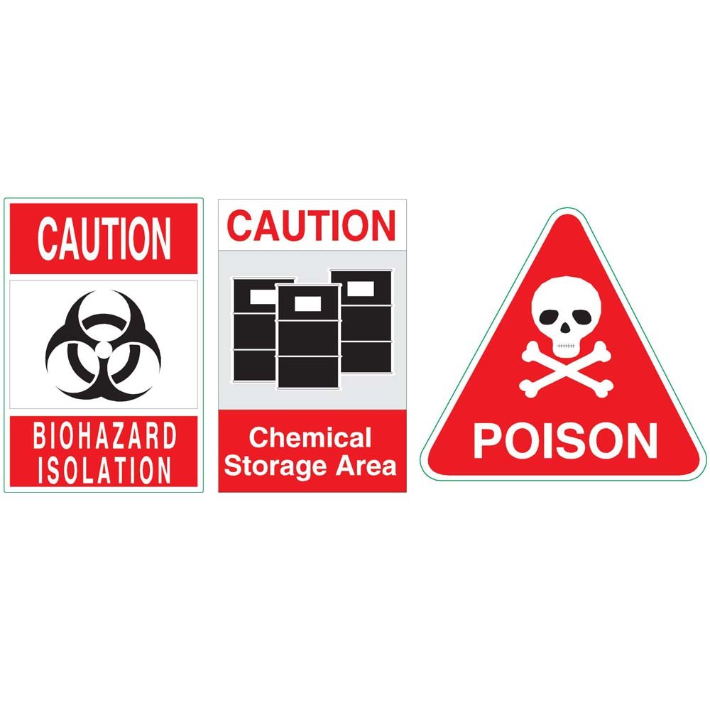 Hazard Signs Wall Decals Printed | Wallhogs