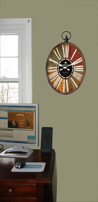 Oval Multi-Color Wall Clock w/Ring Accent 17