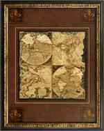 Old World Map Corners Framed Art 25.5
