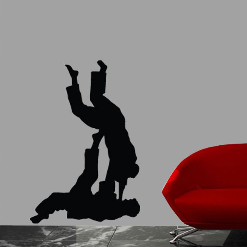 Martial Arts Jujitsu Silhouette Wall Decal Installed