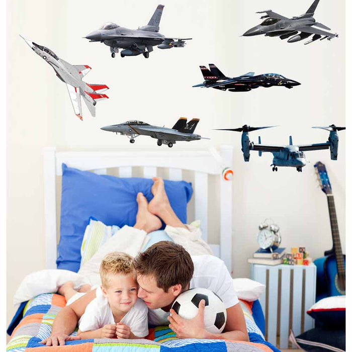 Military Aircraft Pack 1 Wall Decals Installed