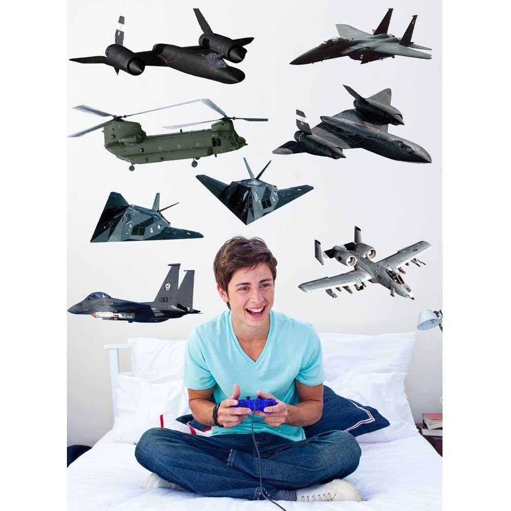 Military Aircraft Pack 2 Wall Decals Installed