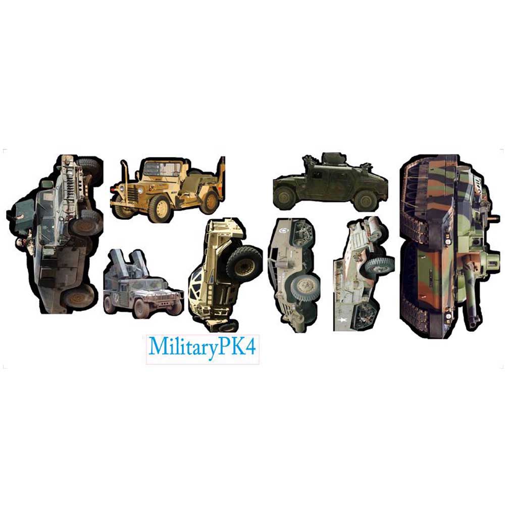 Military Ground Vehicle Multi-Pack Wall Decals Printed