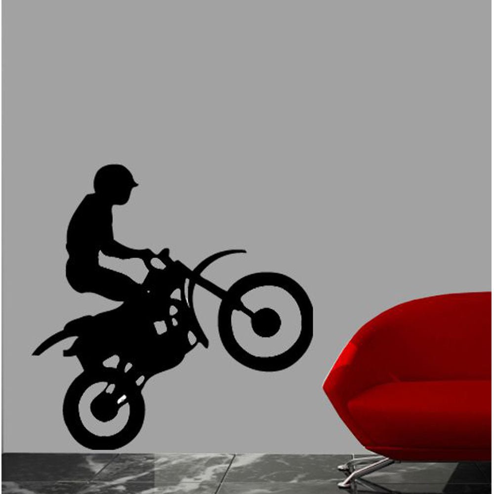 Motocross Silhouette Wall Decal Installed