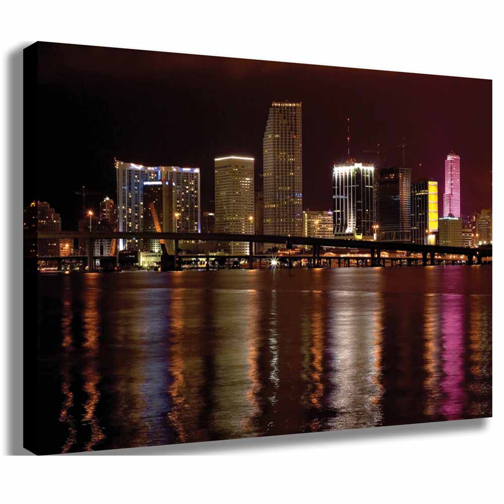 Night Miami Canvas Printed | Wallhogs
