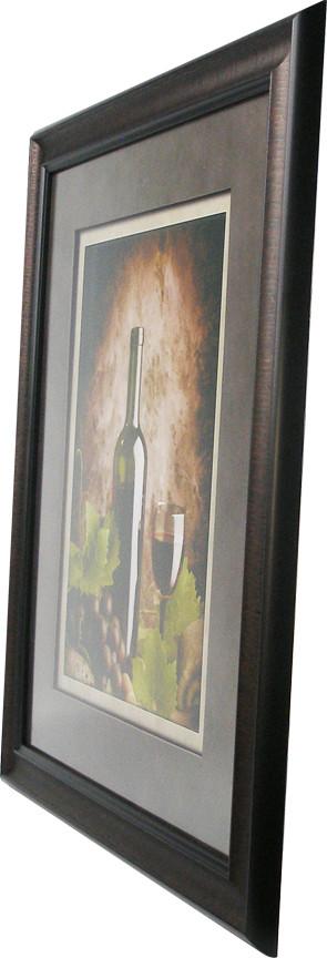 Wine & Grapes Framed Art Side Angle View