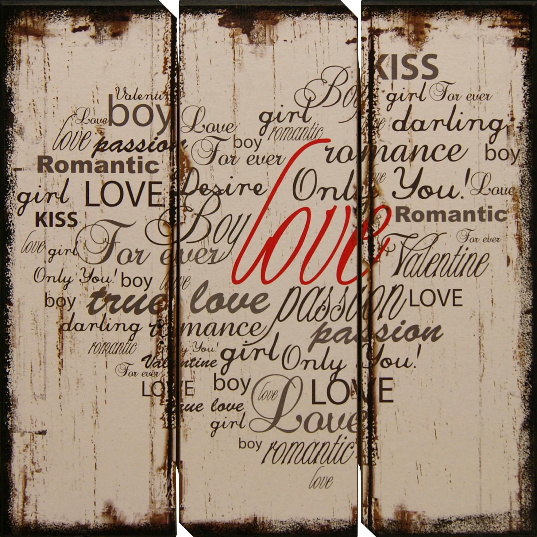 Love Heart Wood Plaque 15.5