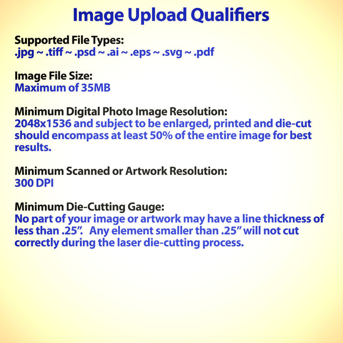 Wallhogs Custom Photo-Tex Wall Decal Image Qualifiers