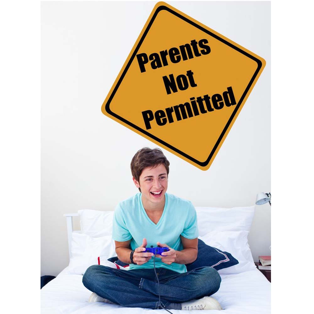 Parents Not Permitted Sign Wall Decal Installed