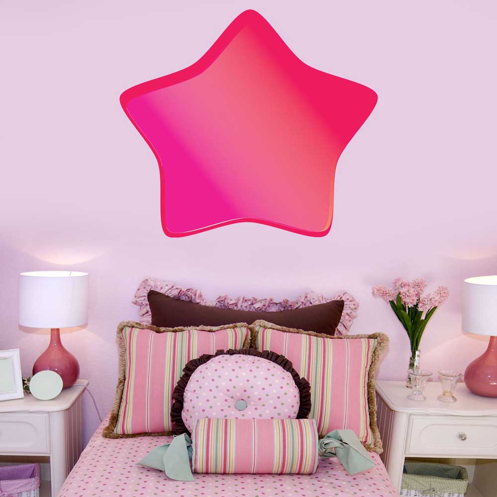 Pink Soft Star Wall Decal Installed | Wallhogs