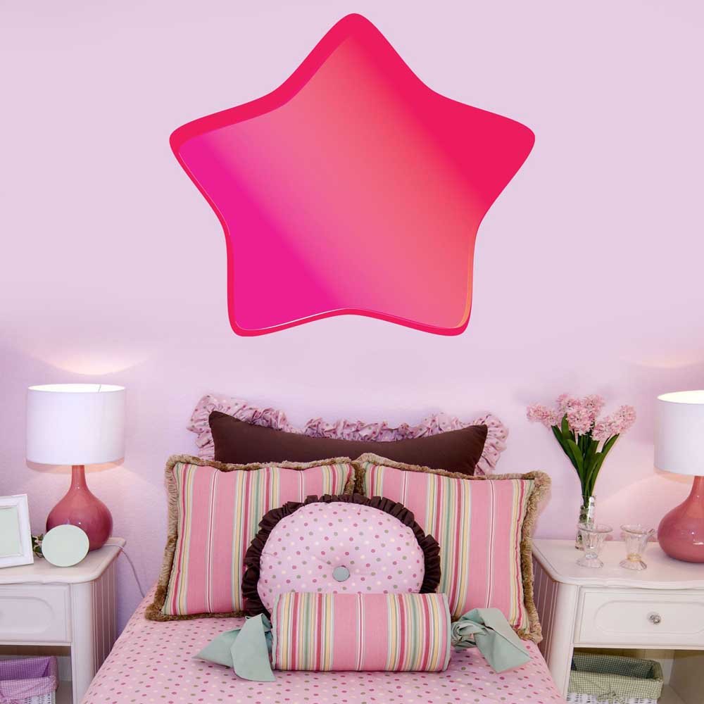 Pink Soft Star Wall Decal Installed | Wallhogs